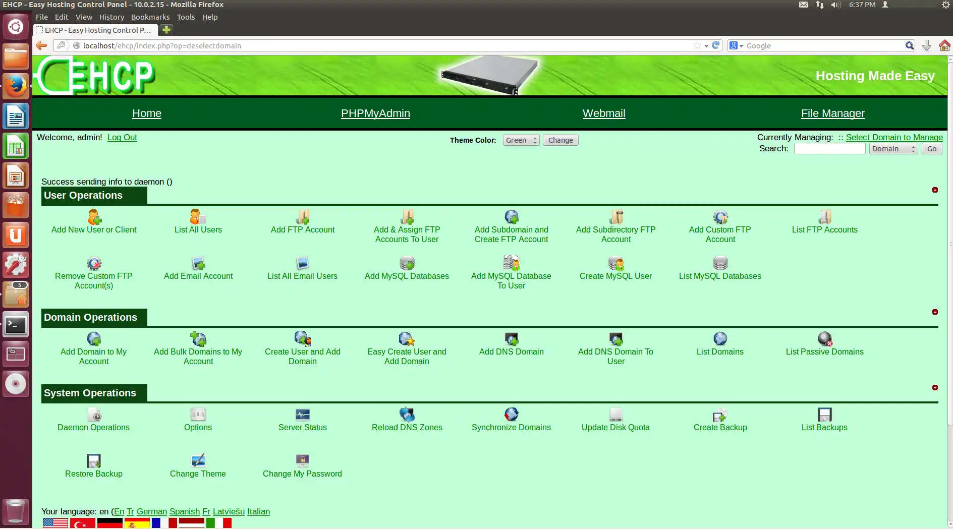 Unduh alat web atau aplikasi web Easy Hosting Control Panel [ForCE Ed]